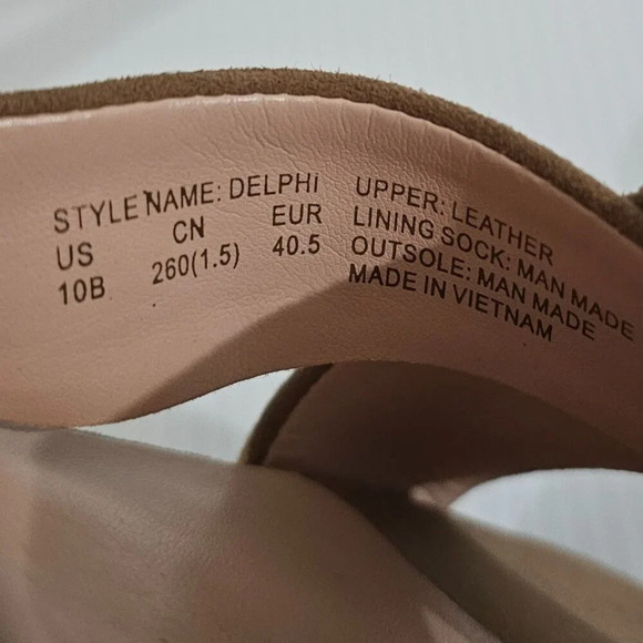 Kate Spade Delphi Platform Sandal Block Heel Shoe Roasted Almond Womens Size 10 - Picture 11 of 12